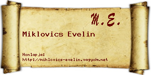 Miklovics Evelin névjegykártya
